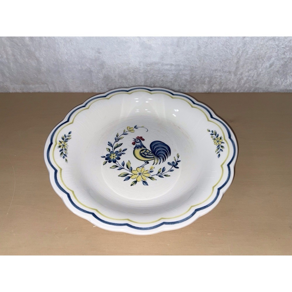 Vintage Nikko Japan Rooster Country Scalloped Serving‎ Bowl 10"